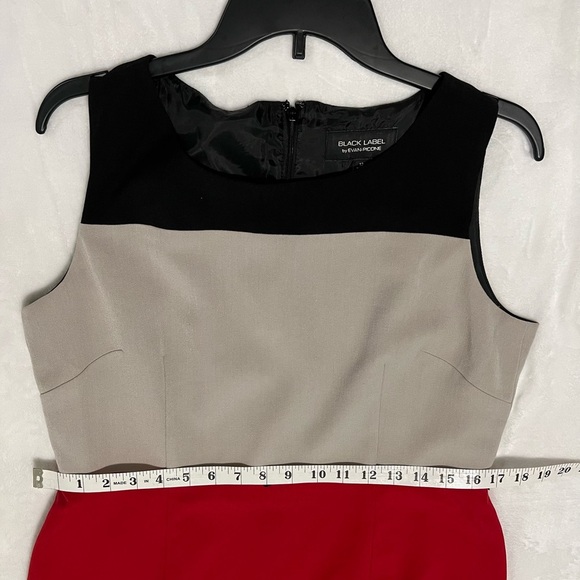EVAN PICONE Colorblock Sleeveless Dress - Black, Gray, and Red - Picture 4 of 7